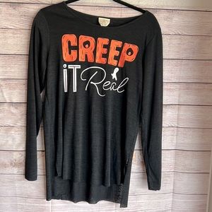 Halloween lightweight 3/4 sleeve tee shirt